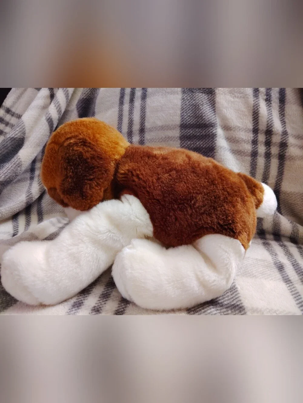 Vintage KellyToy Plush Dog. Super Rare. Brown White Dark Brown. Puppy Plush
